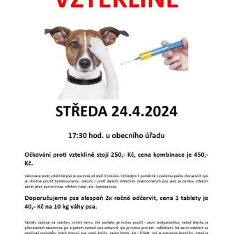 Očkování psů_jaro 2024